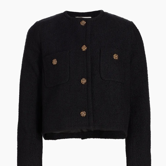 ba&sh Jackets & Blazers - Ba&sh Navy Boucle Jacket with Gold Buttons